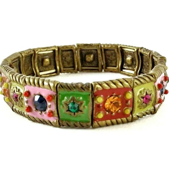 Women's Bracelet Copper Stones Boho Hippie Jewel Style Hand Trinket Gift for Her - Picture 3 of 7